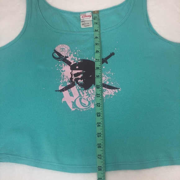 Disney POTC Tank Top Pirates of the Caribbean Skull Teal Pink XXL 2XL Plus Size - Picture 9 of 11